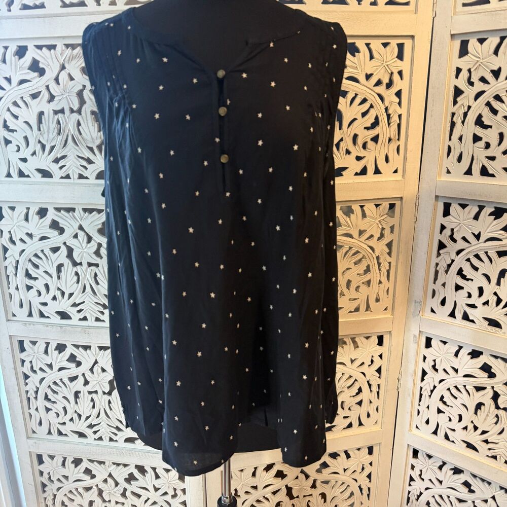 Black with White Stars XXL Tank Blouse New With Tags Tank Sonoma woman plus